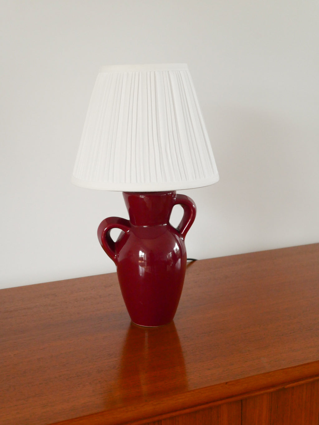 Lampe À Poser En Céramique, Bordeaux, 1960