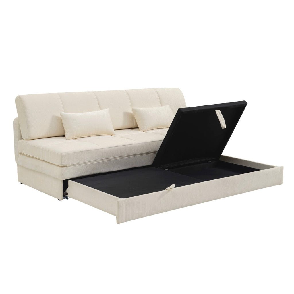 Luma - Banquette 3 Places - Tissu Chenille Beige