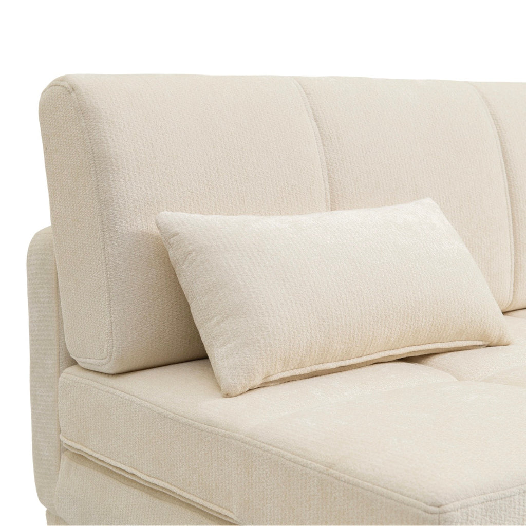 Luma - Banquette 3 Places - Tissu Chenille Beige