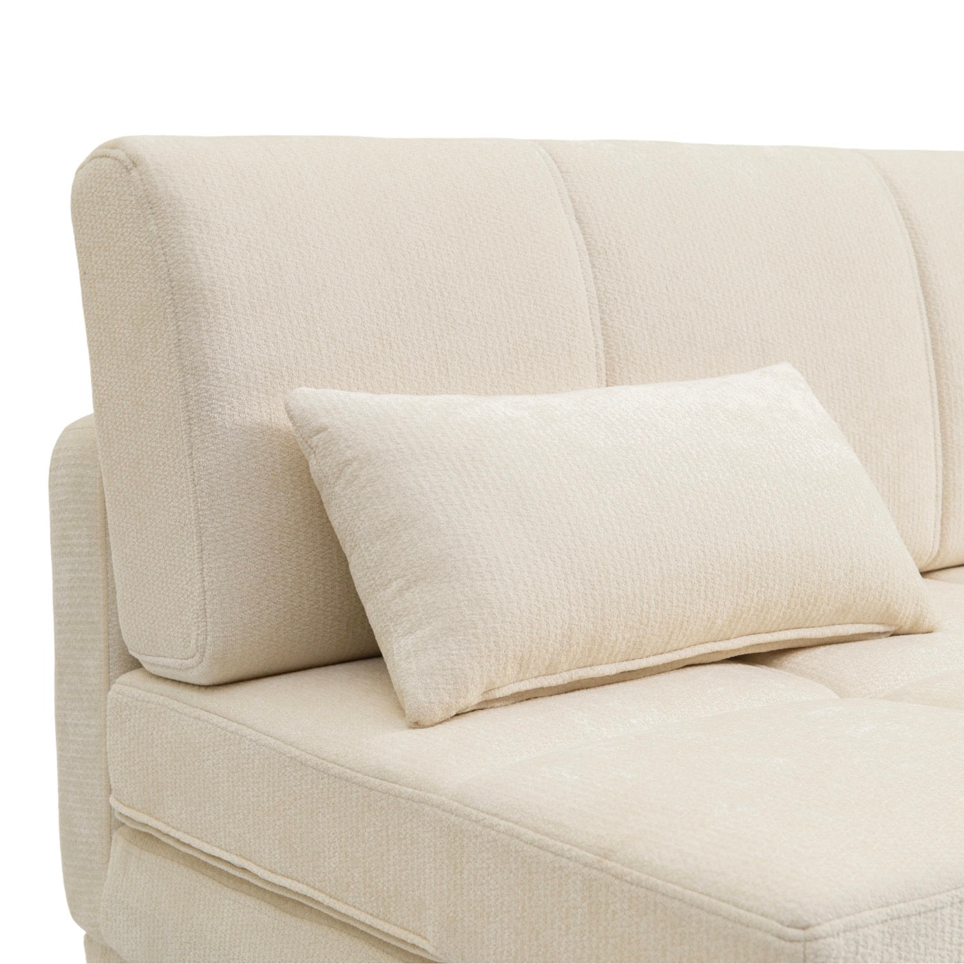 Luma - Banquette 3 Places - Tissu Chenille Beige