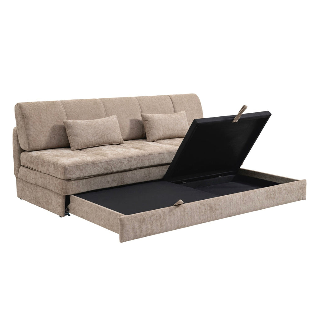 Luma - Banquette 3 Places - Tissu Chenille Marron