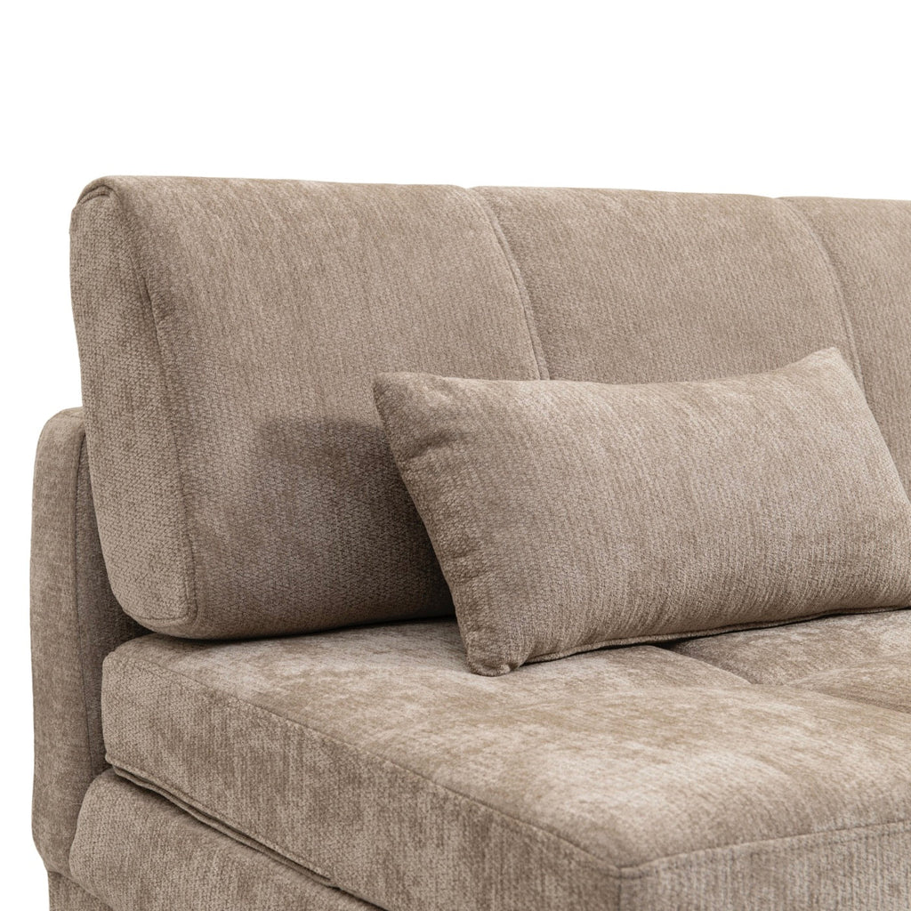 Luma - Banquette 3 Places - Tissu Chenille Marron