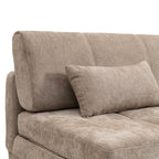 Luma - Banquette 3 Places - Tissu Chenille Marron