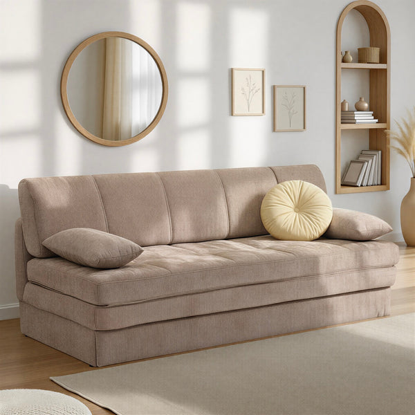 Luma - Banquette 3 Places - Tissu Chenille Marron