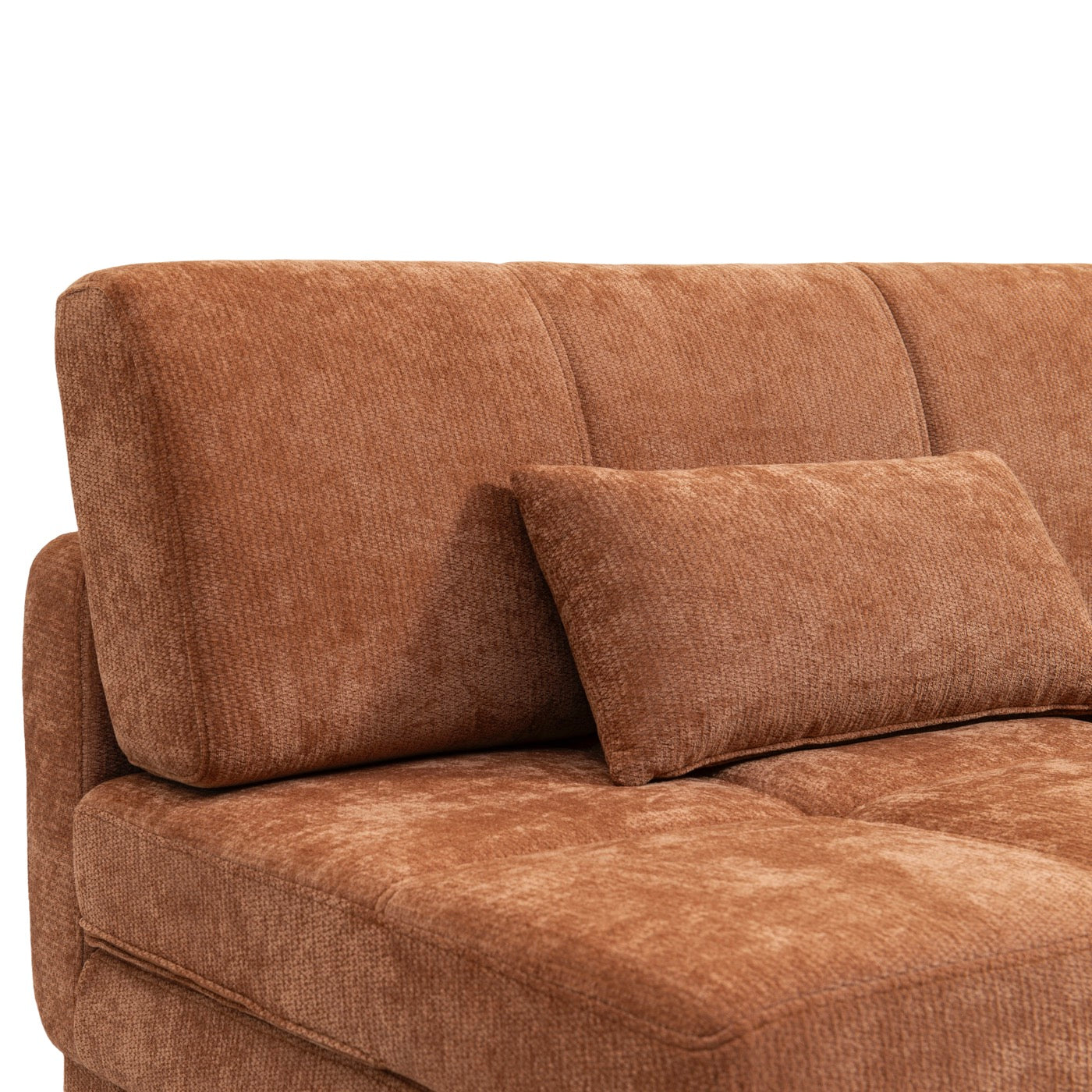 Luma - Banquette 3 Places - Tissu Chenille Terracotta