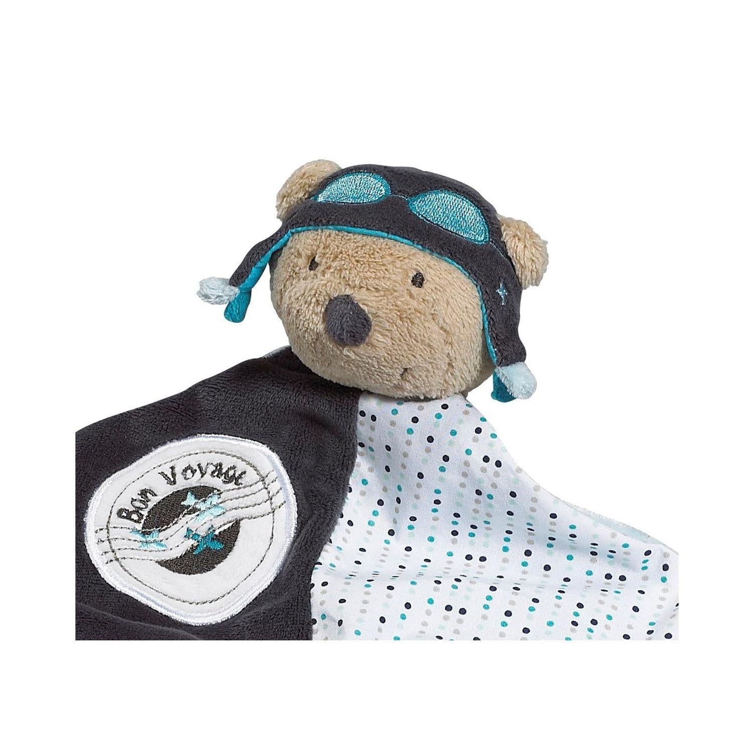 Doudou Mouchoir En Velours Bleu