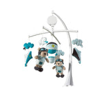 Mobile Tissu Musical En Velours Bleu