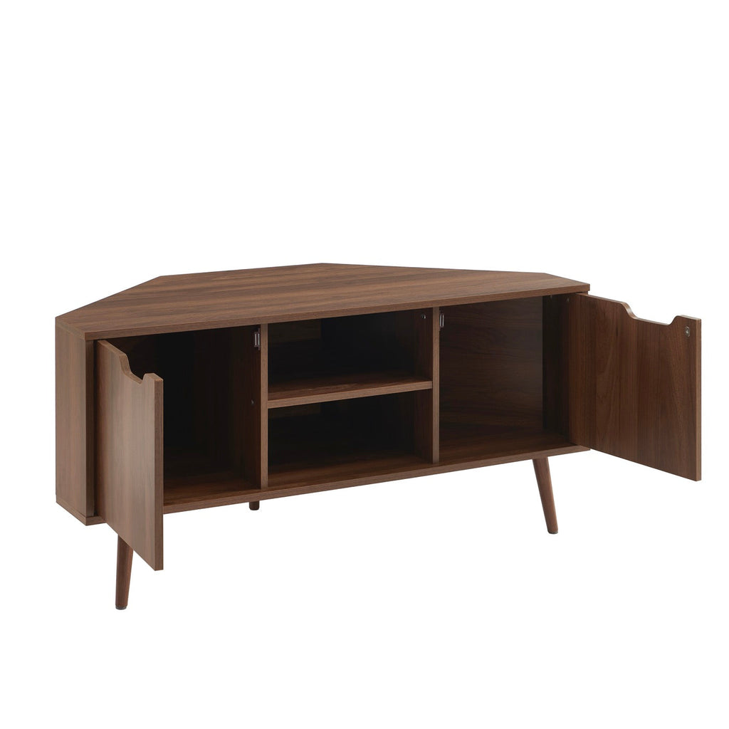 Lyna - Meuble Tv D'Angle - Effet Noyer