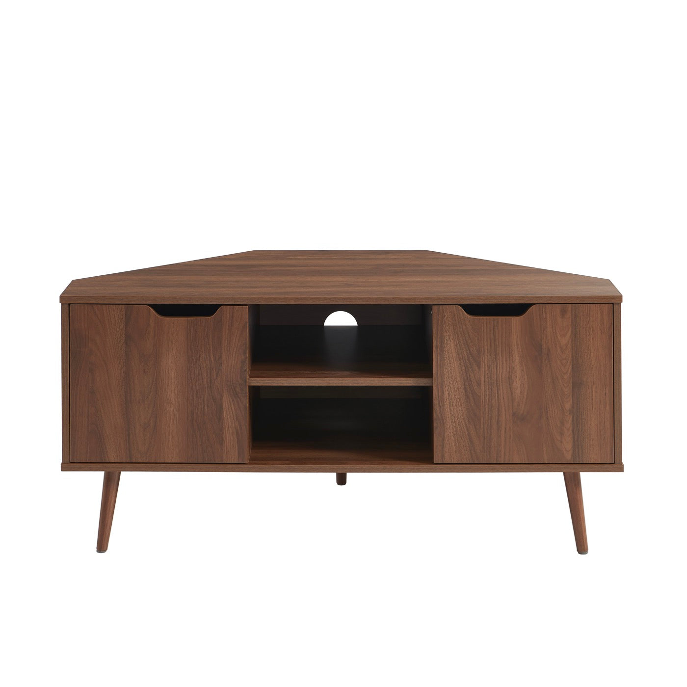 Lyna - Meuble Tv D'Angle - Effet Noyer