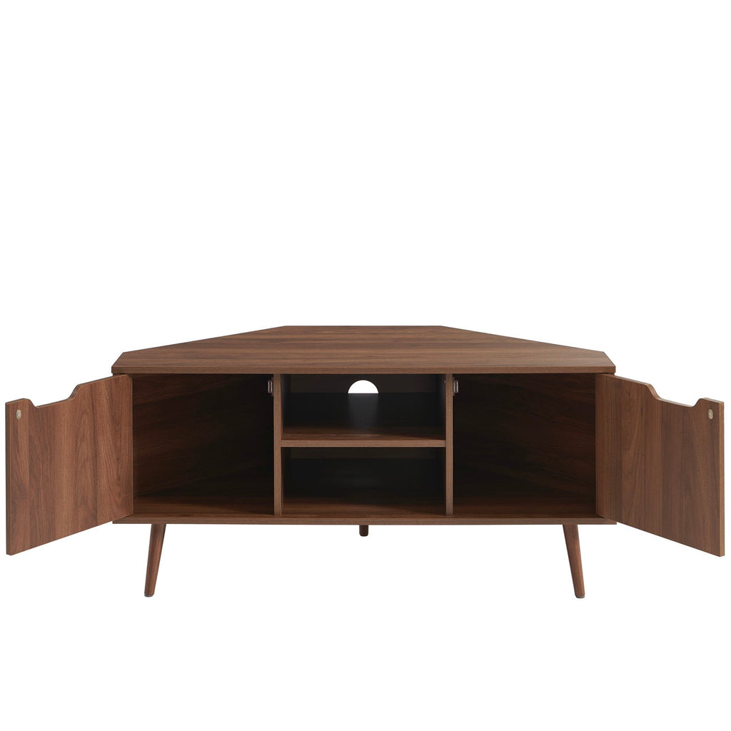 Lyna - Meuble Tv D'Angle - Effet Noyer