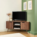 Lyna - Meuble Tv D'Angle - Effet Noyer