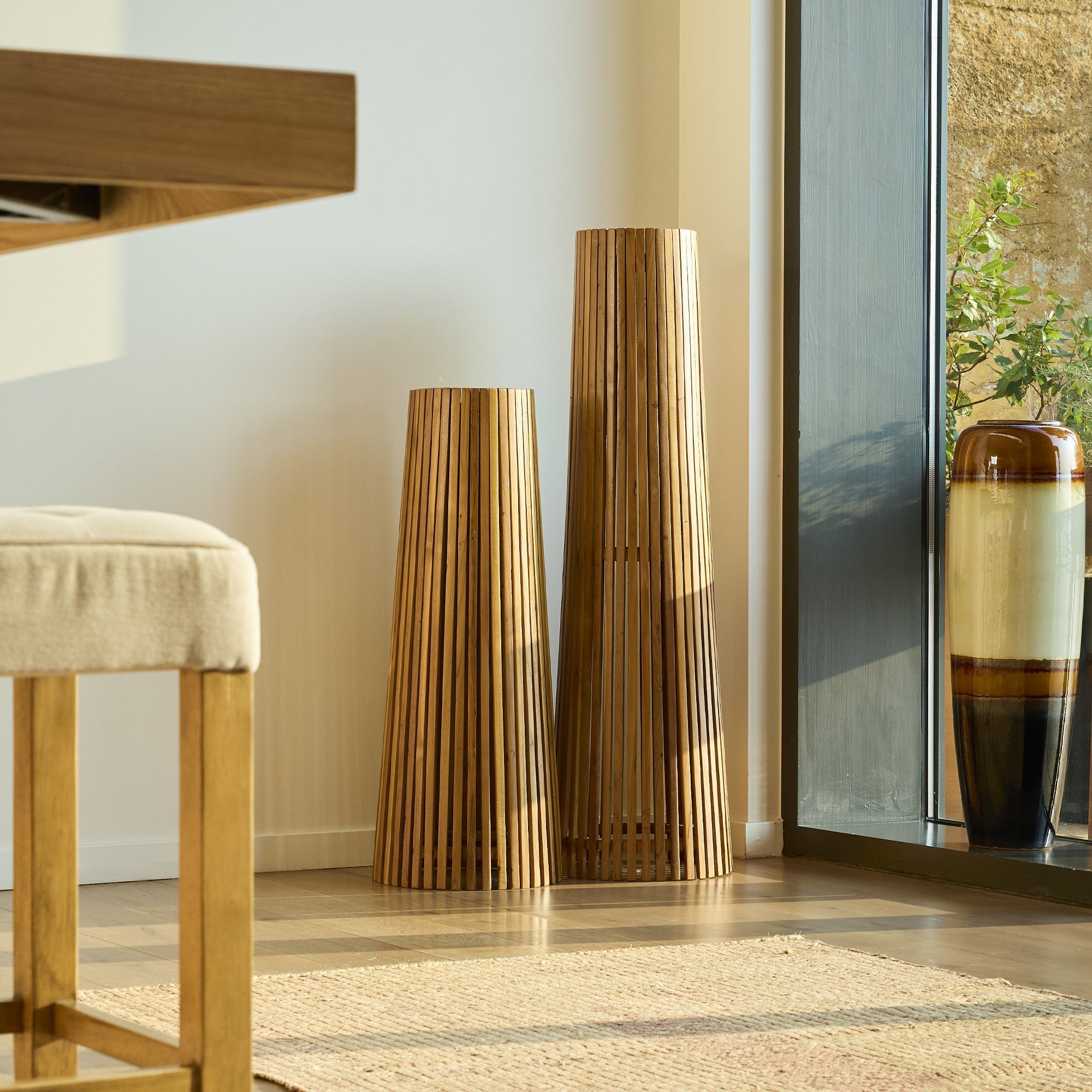 Tecka - Décoration Lumineuse Solaire - Bois - Bois