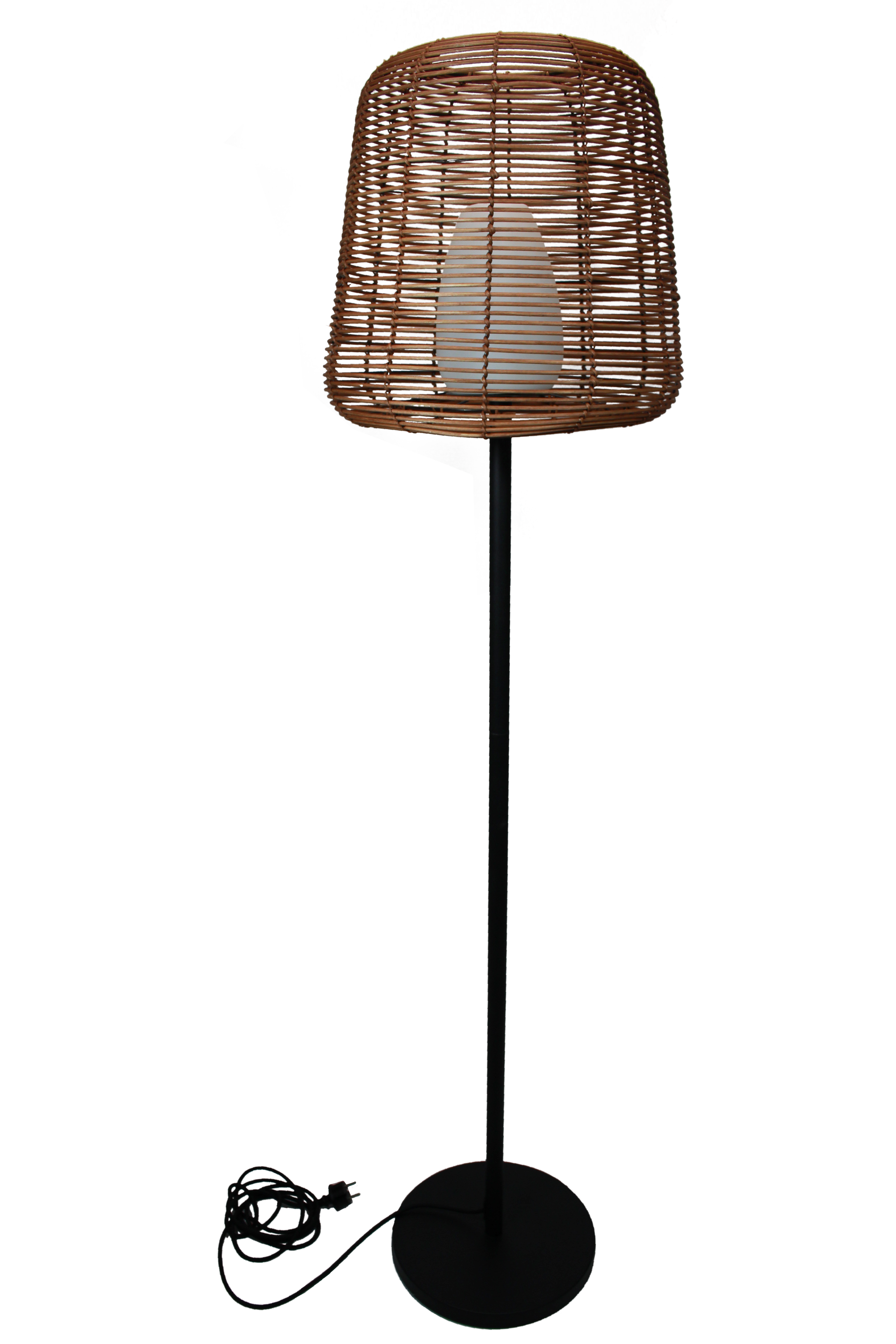 Lampadaire filaire design poly rotin pour extérieur LED blanc TALL BOHEME H150cm culot E27 - REDDECO.com