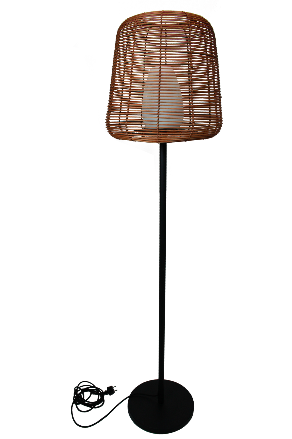 Lampadaire filaire design poly rotin pour extérieur LED blanc TALL BOHEME H150cm culot E27 - REDDECO.com