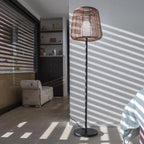 Lampadaire filaire design poly rotin pour extérieur LED blanc TALL BOHEME H150cm culot E27 - REDDECO.com