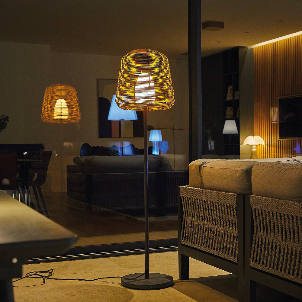 Boheme Tall - Lampadaire Filaire - Polyrotin - Marron