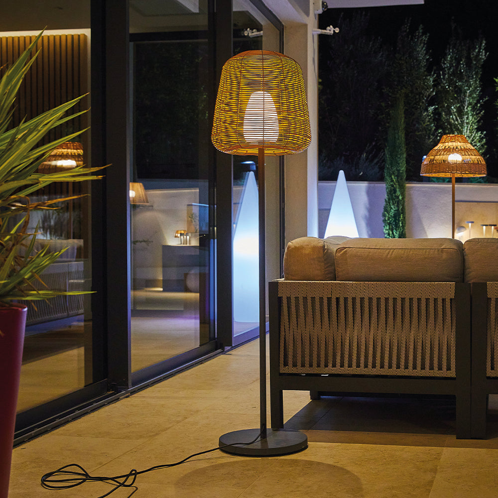 Boheme Tall - Lampadaire Filaire - Polyrotin - Marron