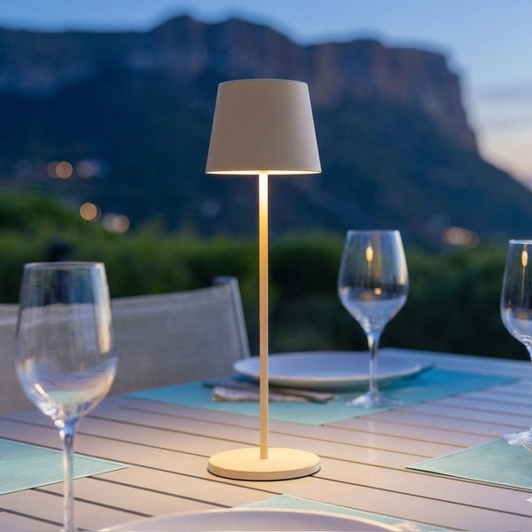 Kelly - Lampe De Table Sans Fil - Acier - Beige