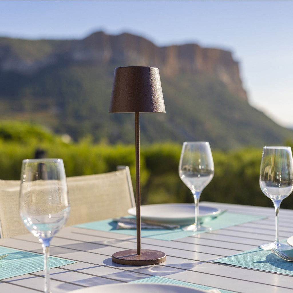 Kelly - Lampe De Table Sans Fil - Acier - Marron