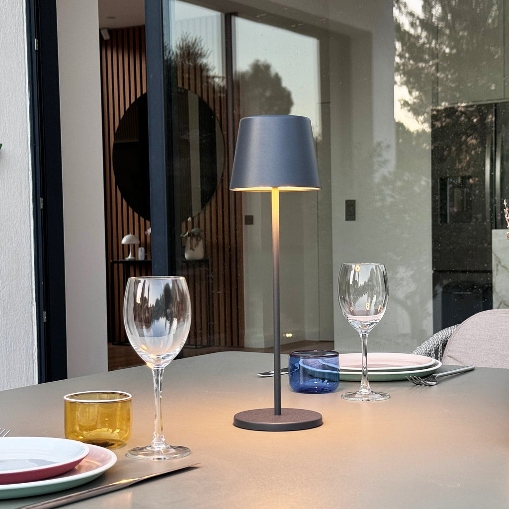 Kelly - Lampe De Table Sans Fil - Acier - Gris Anthracite
