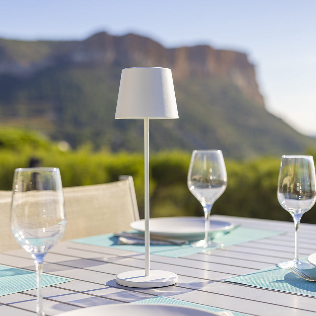 Kelly - Lampe De Table Sans Fil - Acier - Blanc