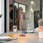 Kelly - Lampe De Table Sans Fil - Acier - Marron