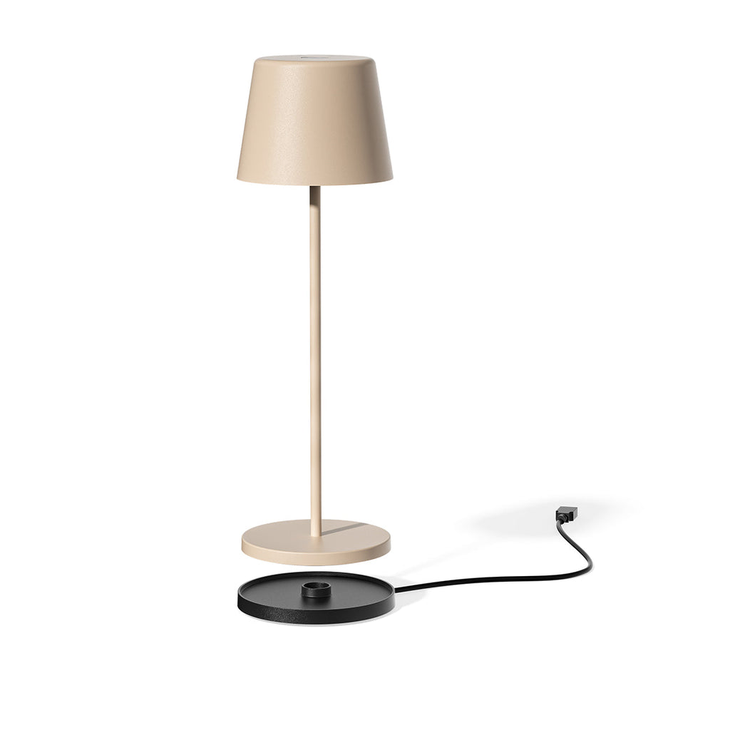 Kelly - Lampe De Table Sans Fil - Acier - Beige