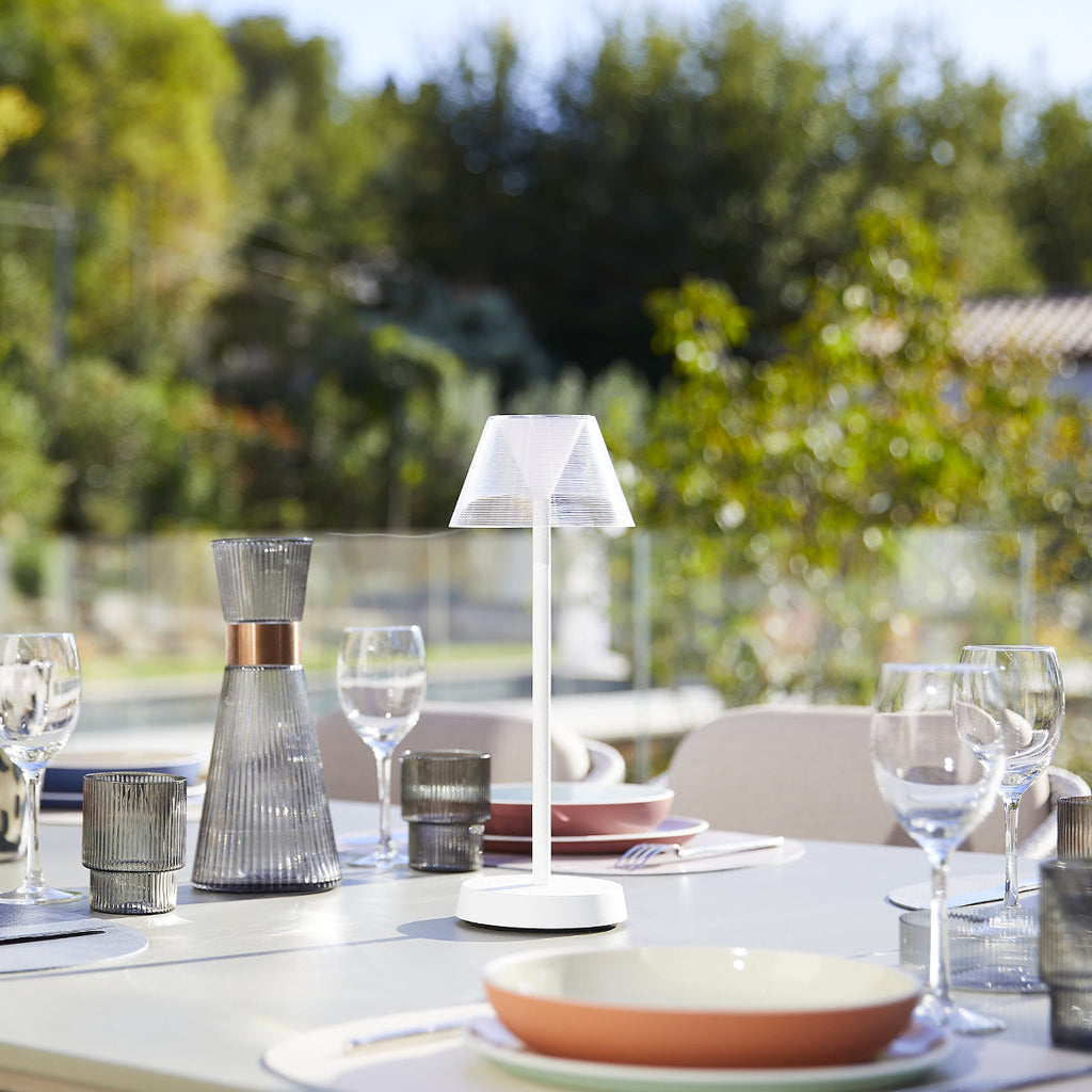 Beverly - Lampe De Table Sans Fil - Plastique - Blanc