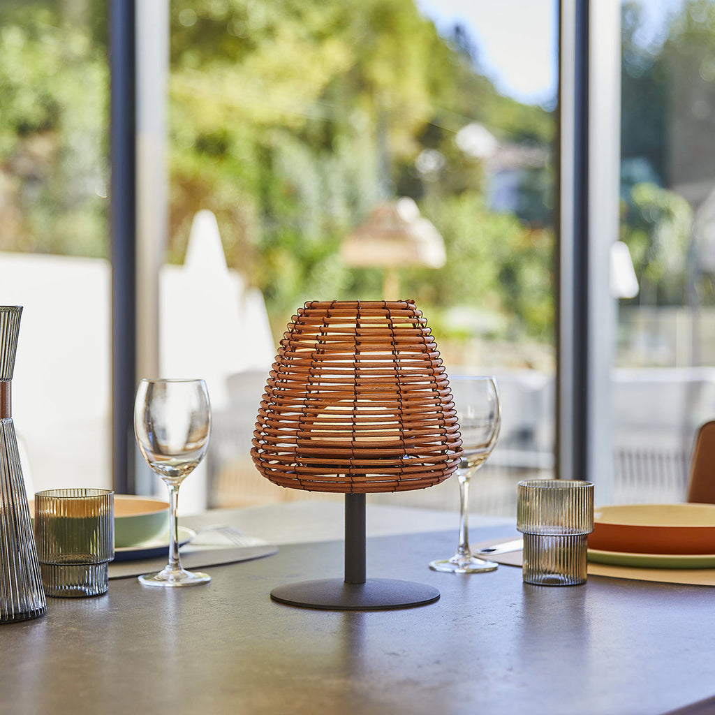 Boheme - Lampe De Table Sans Fil - Polyrotin - Marron