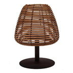 Lampe de table sans fil poly rotin LED blanc chaud/blanc dimmable BOHEME H25cm - REDDECO.com