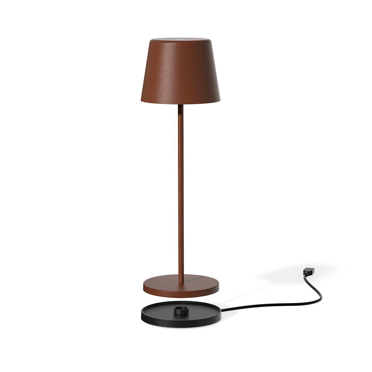 Kelly - Lampe De Table Sans Fil - Acier - Marron