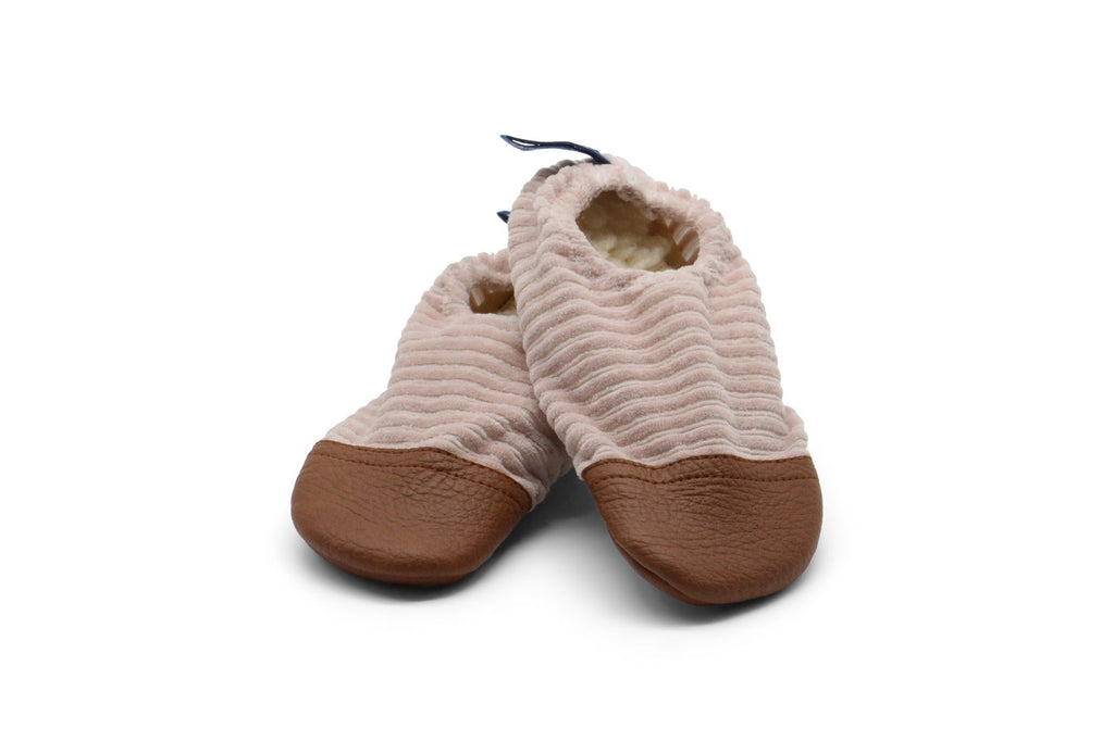 Les Petits Velours Rose Pâle - Chaussons Souples - Pour L'Intérieur