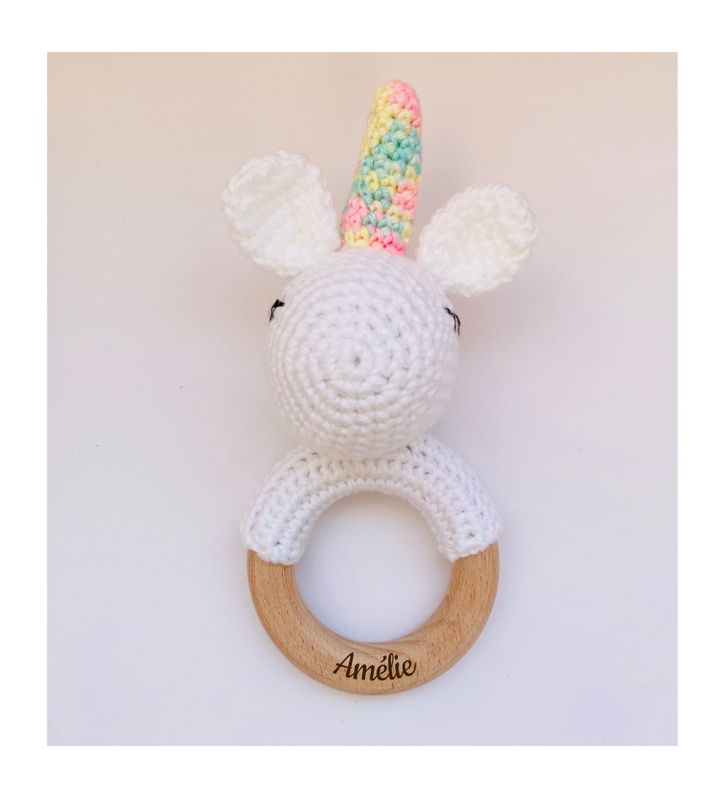 Hochet En Crochet Pour Bébé Personnalisé