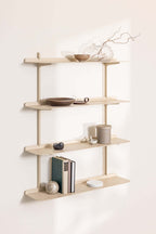 Wandregal LINARA aus Metall mit minimalistischem Design und vier Ablagen, ideal für moderne Wohnräume.