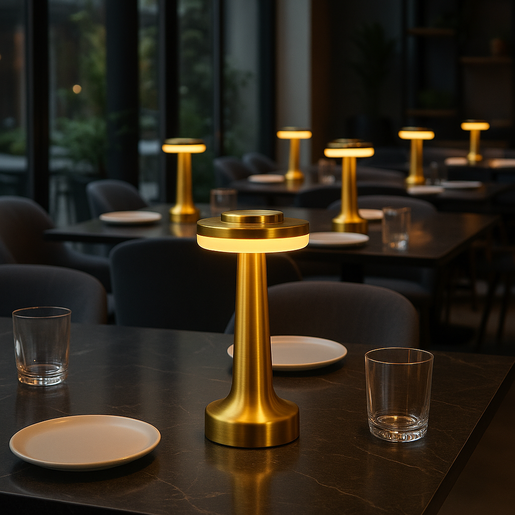 Chicglow - Lampe De Table Sans Fil - Acier - Doré