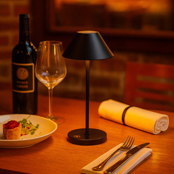 Naomi - Lampe De Table Sans Fil - Acier - Noir