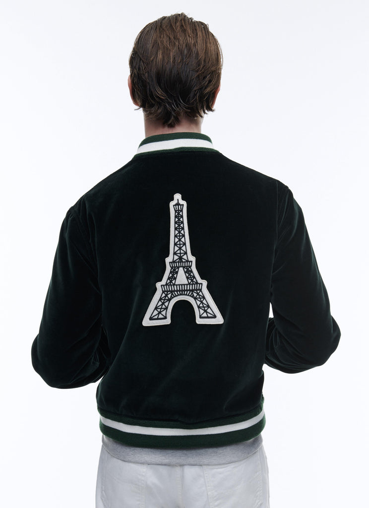 Fursac - Bomber Velours Palatine Vert Tour Eiffel - Vert Bouteille