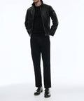 Fursac - Blouson Aviateur En Cuir Noir