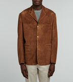 Fursac - Veste Blazer En Chèvre Velours Camel