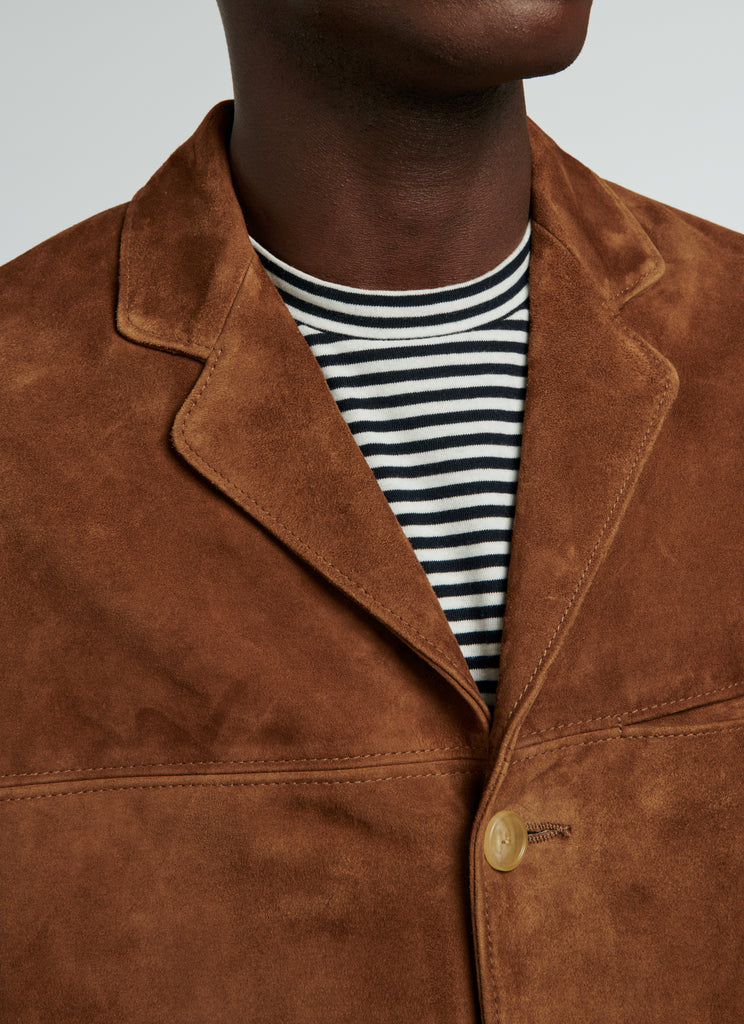 Fursac - Veste Blazer En Chèvre Velours Camel