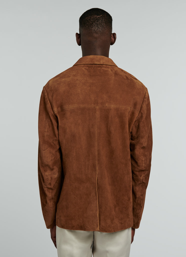 Fursac - Veste Blazer En Chèvre Velours Camel