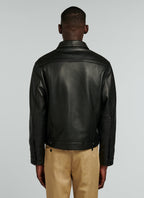 Fursac - Blouson En Cuir Grainé Noir