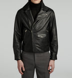Fursac - Blouson En Cuir Noir