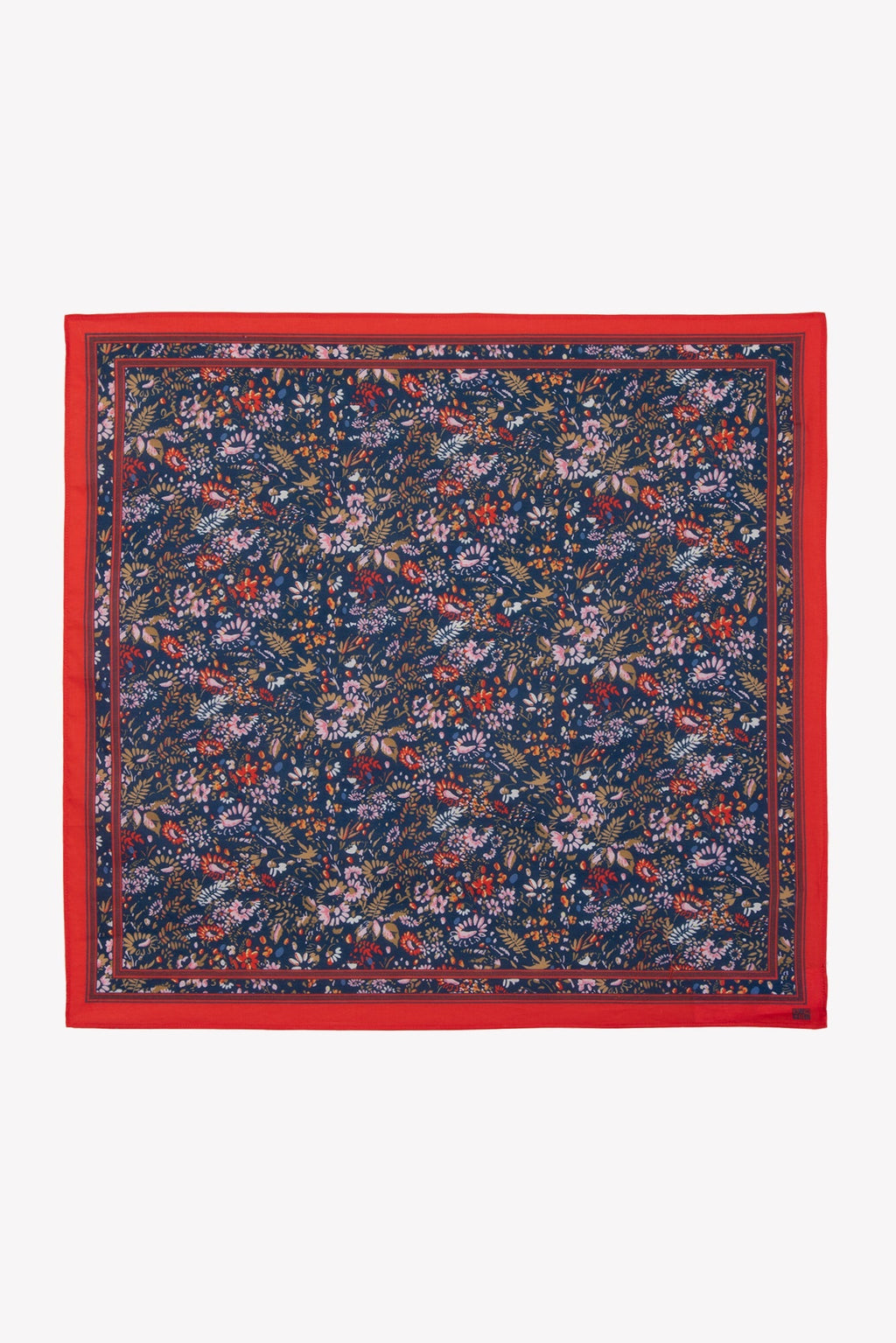 Foulard - Fleuri Bleu 50Cm