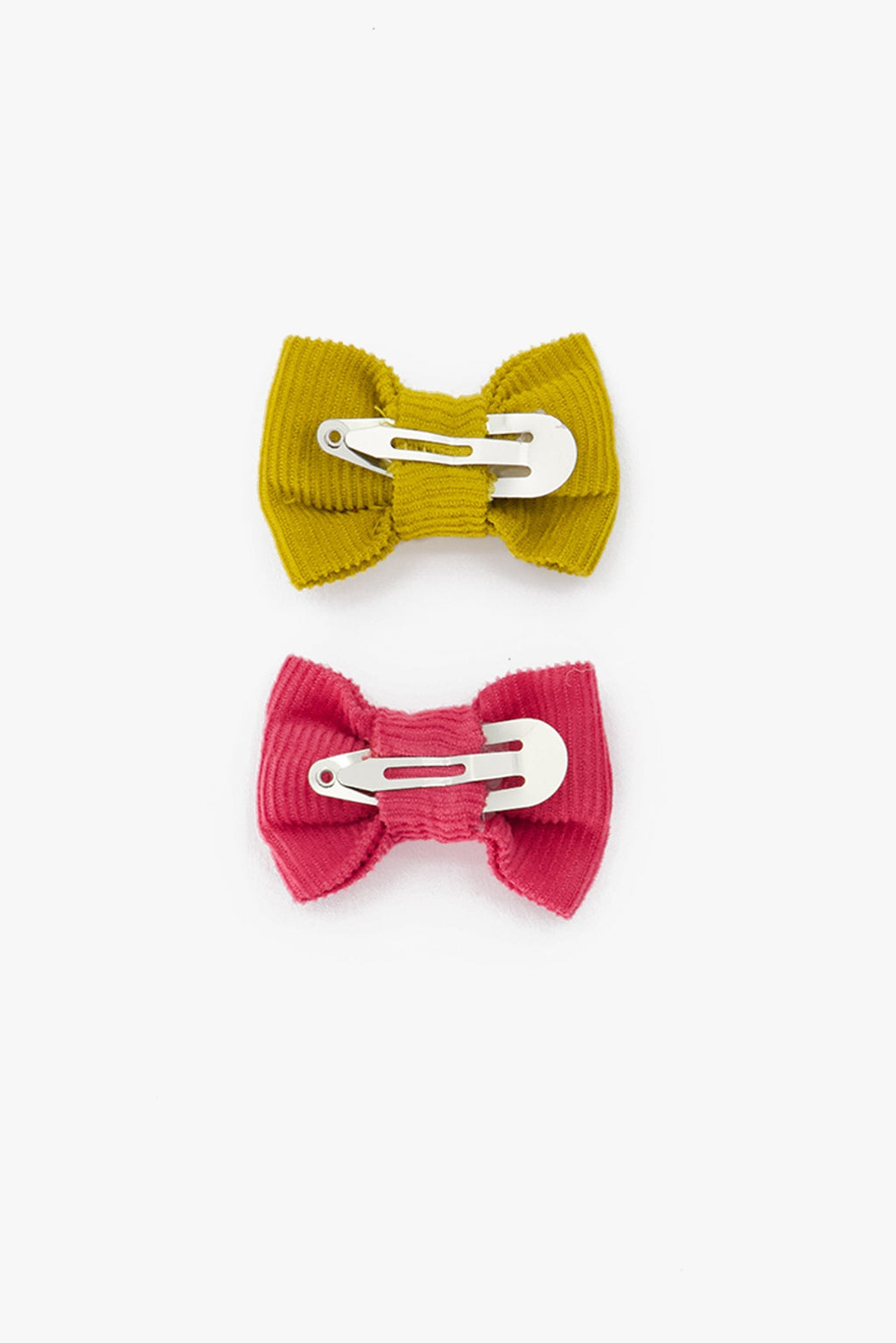 Lot De 2 Barrettes - Rose Et Jaune En Velours