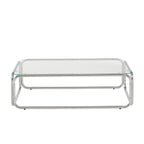 Table Basse Maggy Verre Trempé Transparent Et Structure En Chrome