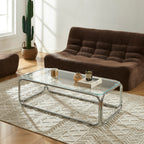 Table Basse Maggy Verre Trempé Transparent Et Structure En Chrome