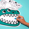 Dinos - Sets De Table À Colorier À L'Eau