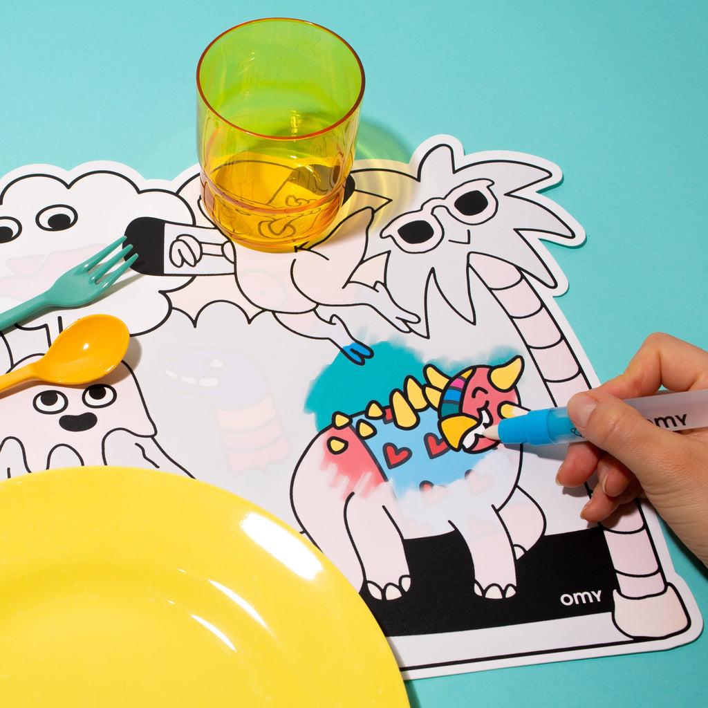 Dinos - Sets De Table À Colorier À L'Eau