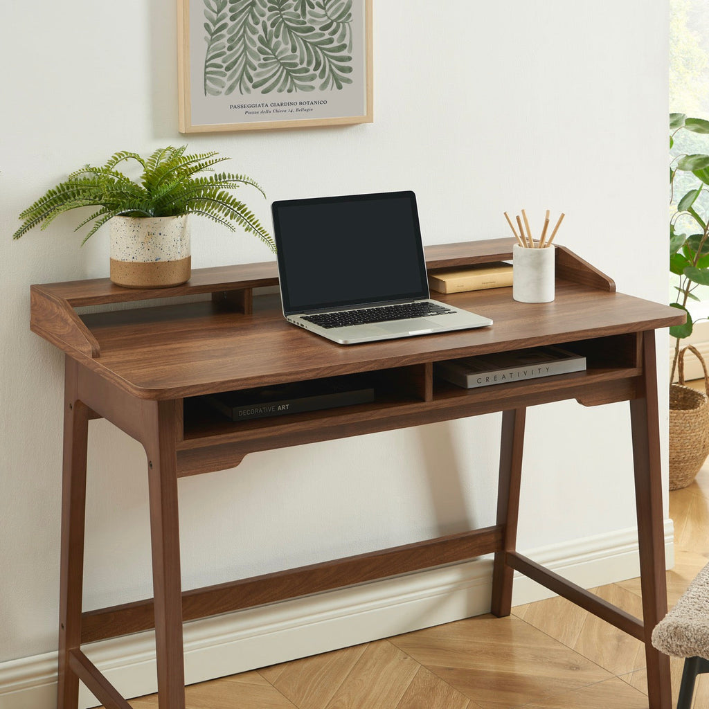 Maia - Bureau 2 Compartiments - Effet Noyer